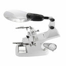 LED Helping Hand Clamp Magnifying Glass Soldering Iron Stand Lens Magnifier Tool