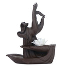 Ceramic Tathagata Buddha Lotus Backflow Incense Burner Holder Lotus Style