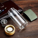 400Ml Glass Water Bottles with Stainless Steel Filter Tea Infuser Outdoor P A7V2