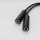 3.5mm AUX Audio Mic Splitter Cable Earphone Headphone Adapter 1 Male To 2 Female