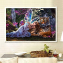 5D Tiger Fairies Diamond Painting Cross Stitch Embroidery Home Decor Gift