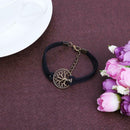 Korean Retro Big Tree Circle Shape Fashion Concise Bracelet Jewelry(Black) A