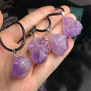 1pc Necklace Natural Amethyst Crystal Stone Pendant Healing Mineral Jewelry