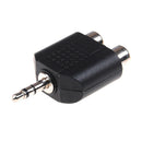 2Pcs 3.5mm to dual 2 RCA female male jack audio adapter conver.ES