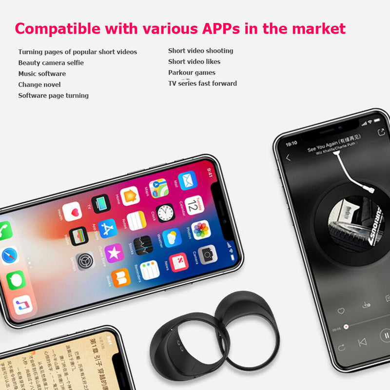 For iOS Android TV Box R51 Wearable Finger Ring Bluetooth Remote Control