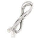 2 Pcs White 6P2C RJ11 Male to Male 5mm Width Telephone Cable 1M 3.3Ft T3T4