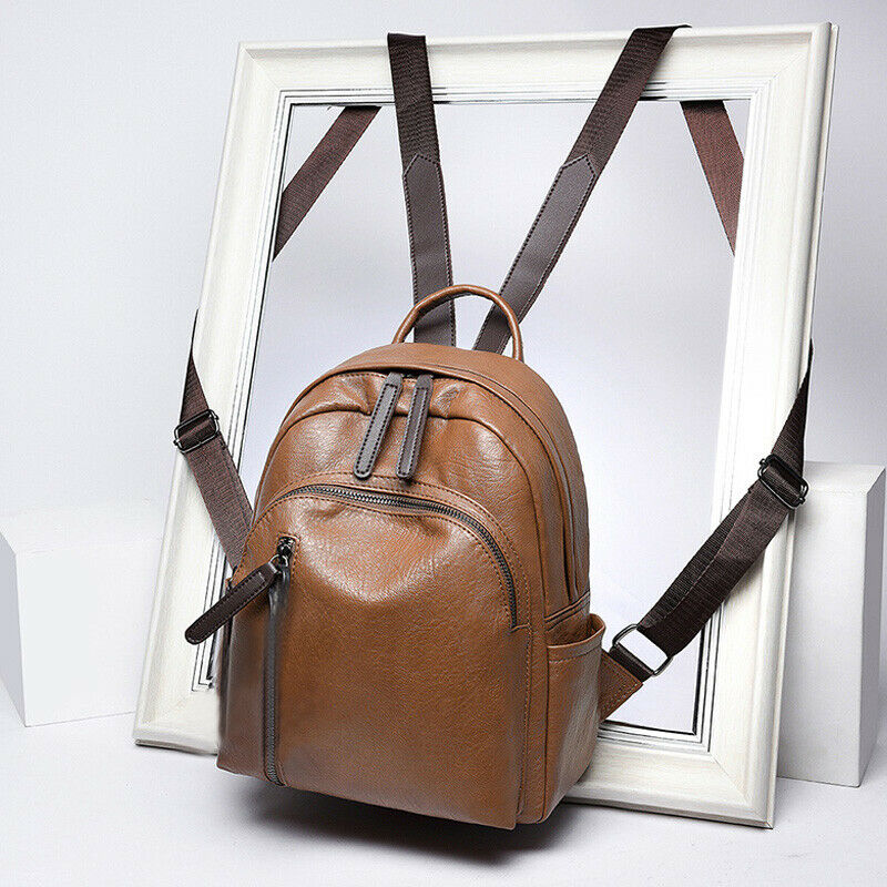 Fashion Ladies Backpack Pu Leather Backpack Shoulder Bag Ladies Backpack Wo Y2M8