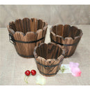 2xRustic Whiskey Barrel Planter Pot Wooden Garden Patio Outdoor Flower Plant S+M