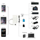 4 in 1 8 Pin Male to USB/TF/Memory Card/8 Pin Female OTG Camera Card Reader