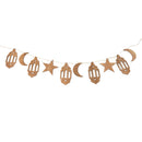 10pcs/set Eid Mubarak Pendants Wood Star Moon Lantern Banner Ramadan Decor