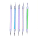 5pcs/set Personal Double Crystal Rhinestone Dotting Drill Nail Painting Pen