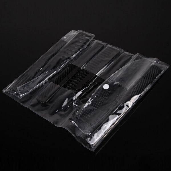 10Pcs Black Pro Salon Hair Styling Hairdressing Plastic Barbers Brush Combs A#S