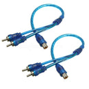 2X Car Home RCA Y Splitter Lead Adapter Cable 1 Male To 2 Female Connector Audio