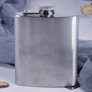 Stainless steel hip liquor whiskey alcohol flask cap 7 oz pocket wine bottle F