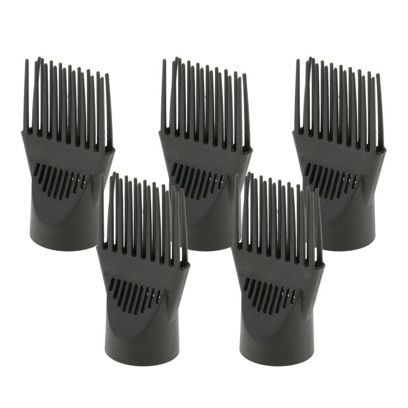 5x Salon Blow Dryer Comb Attachment Hair Blower Nozzle Brush Styling Tools Black