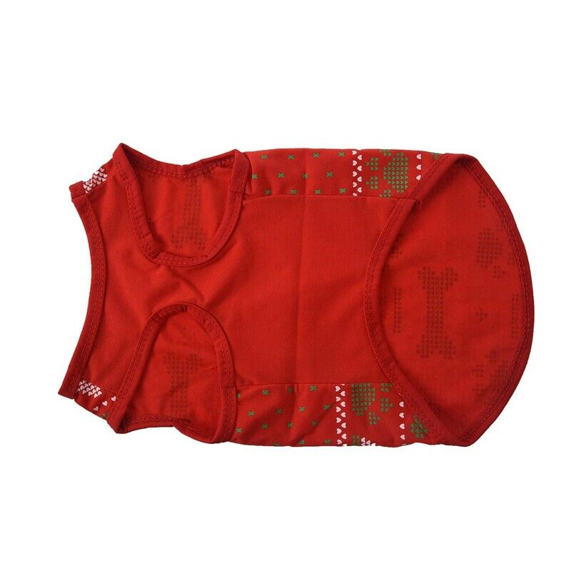 Pet Puppy Small Dog Cat Pet Clothes Dress Vest T Shirt Apparel Clothes Red P9D6