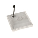 White Rhinestone Embellished Satin Wedding Guest Book Pen and Stand Set Gift