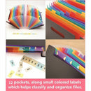 12 Pockets Expanding Files Folder/ A4 Expandable File organizer/ Portable A