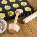 Egg Tart Tamper Double Side Wooden Pastry Pusher Baking Shaping Kitchen DIY Tool
