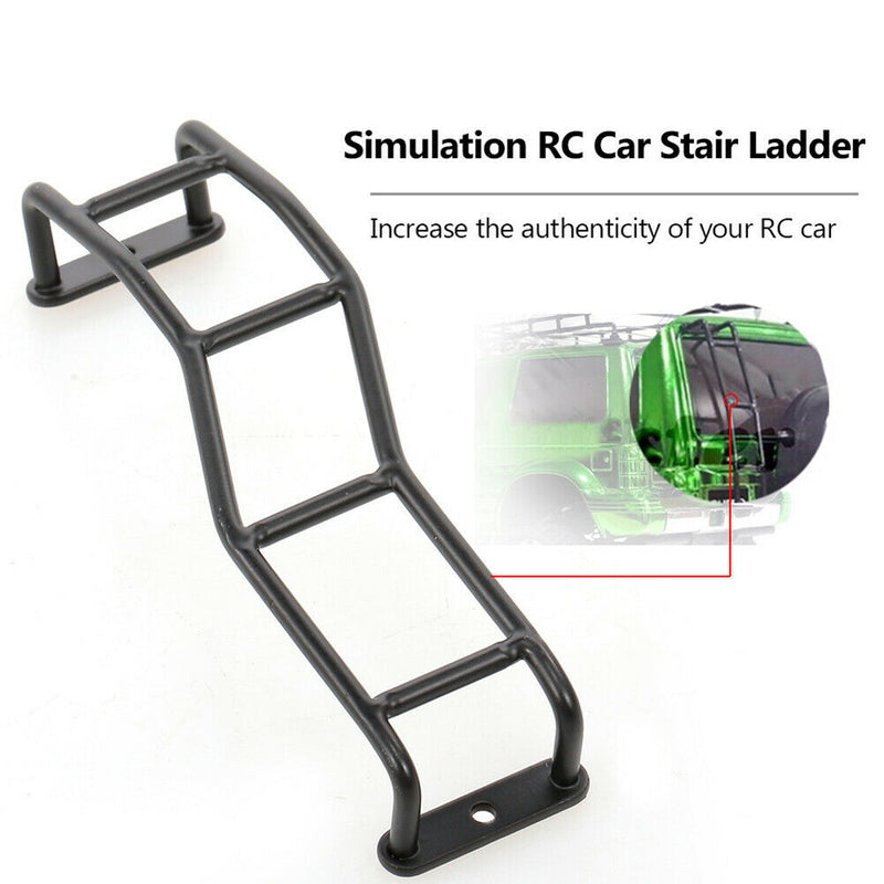 Straight/Curved Metal Ladder Stairs for 1/10 RC Tracked Vehicle SCX10 Black
