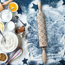Wood Elk Print Embossed Rolling Pins Embossing Baking Cookies Kitchen Tool
