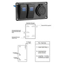 LED Rocker Switch Panel Breaker 3.1A Dual USB Port for Auto Car Yacht Marin Q6O2