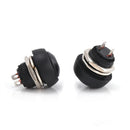 5Pcs Black 12mm Waterproof Momentary ON/OFF Push Button Mini Round Switch JR