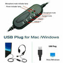 USB Headset with Microphone Noise Cancelling, PC Headphone for Computer Laptop