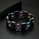 Unisex Multicolor Magnetic Bracelet Beads Hematite Stone for Therapy Health