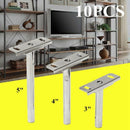 10Pcs 5Inch Heavy Tool Concealed Floating Wall Shelf Support Metal Bracket