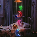 Solar LED Sun Moon Wind Chimes Light Outdoor Color Changing Hanging Lamp
