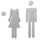 1 Set Toilet Door Sign Adhesive Plaque MEN and WOMEN Loo  Restroom Door Stick_