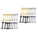 32Pcs 18G Stainless Steel Lip Ring Chin Bars Earring Stud Piercing Jewelry