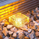 Glass Brick Paver Garden Light(1 Unit ), 4 Led, Waterproof Ice Square Rocks