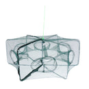 Foldable Fishing Crab Net Trap Cast Dip Cage Fish Prawn Shrimp Net 6 Holes