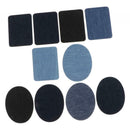 Premium Quality Denim Iron on Jean Patches No-Sew Shades of Blue Black 10 Pieces