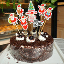 Merry Christmas Nine sets of Santa Claus Cake topper Party Supplies Decorati 3C