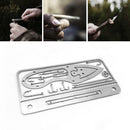 Wilderness Survival Card Fishhook Arrow Snare locks Awl Needles Blades Practical