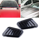2pcs Black Car Decorative Air Flow Fender Intake Hood Scoop Bonnet Vent Cover