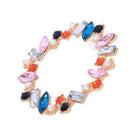 Round Circle Colorful Crystal Pendant Drop Earrings Women Wedding Simulated