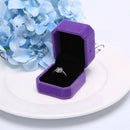 Trendy Velvet Octagonal Shape Ring Box Purple Storage Box Jewelry Display BoxFT