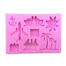aeroplane palm tree silicone mold fondant mould cake decorating tools  JR