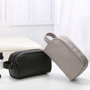 Brown Waterproof Toiletry PU Bags Leather Travel Cosmetic Bag Organizer Wom