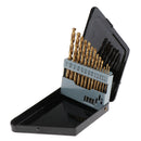 13Pcs M2 High Speed Steel Left Hand Twist Drill Bit Set with Nitride Coating