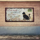 2x Retro Metal Car Plate Tin Sign Plaque HOME CAT Picture Bar Pub Man Cave