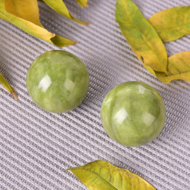 2Pcs Stress Hand Wrist Natural Jade Ball Health Hand Massage Ball BallHT FT