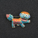 The New Drip Chinese Wind Lion Mascot Textured Cardigan Brooch Brooches Wom P2S4