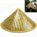 Oriental Vietnamese Chinese Asian Straw Cone Shaped Fishing Rice Bamboo Hat B3U0