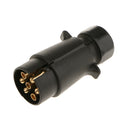 7 Way Round Trailer Connector Plug Light Adapter Plug Boat RV Black