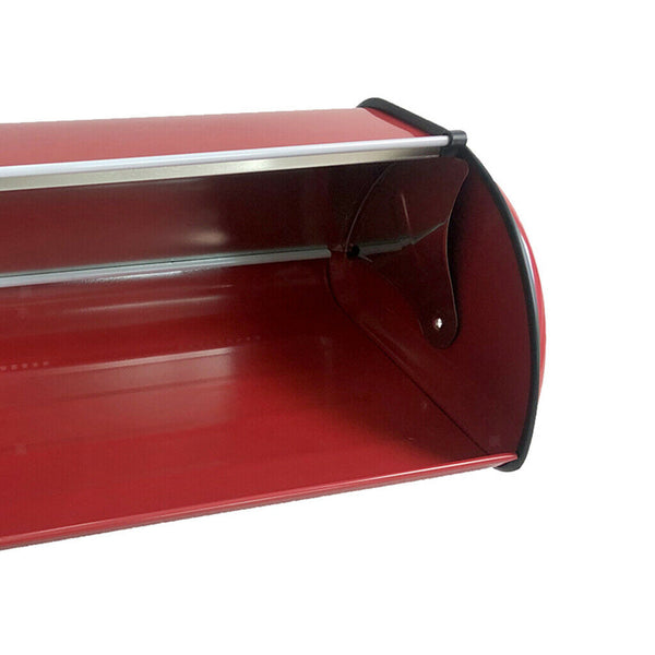 Metal Bread Box Bread Bin Holder Roll Top Lid for Bakery Restaurant Durable